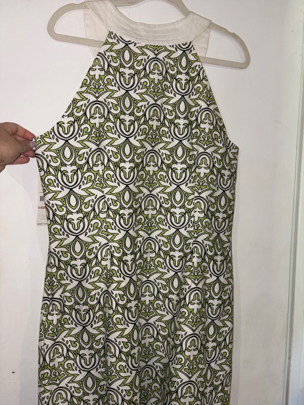 NWT Laundry by Design Green and White Patterned Sleeveless Midi Dress - Picture 5 of 8